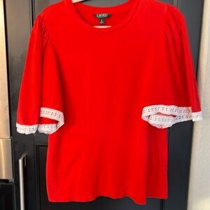 Ralph Lauren Gorgeous Orangey Red Top